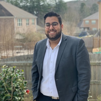 Aarish outdoors in a blazer